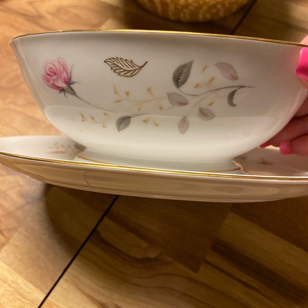 Antique Abalone China Gravy Boat